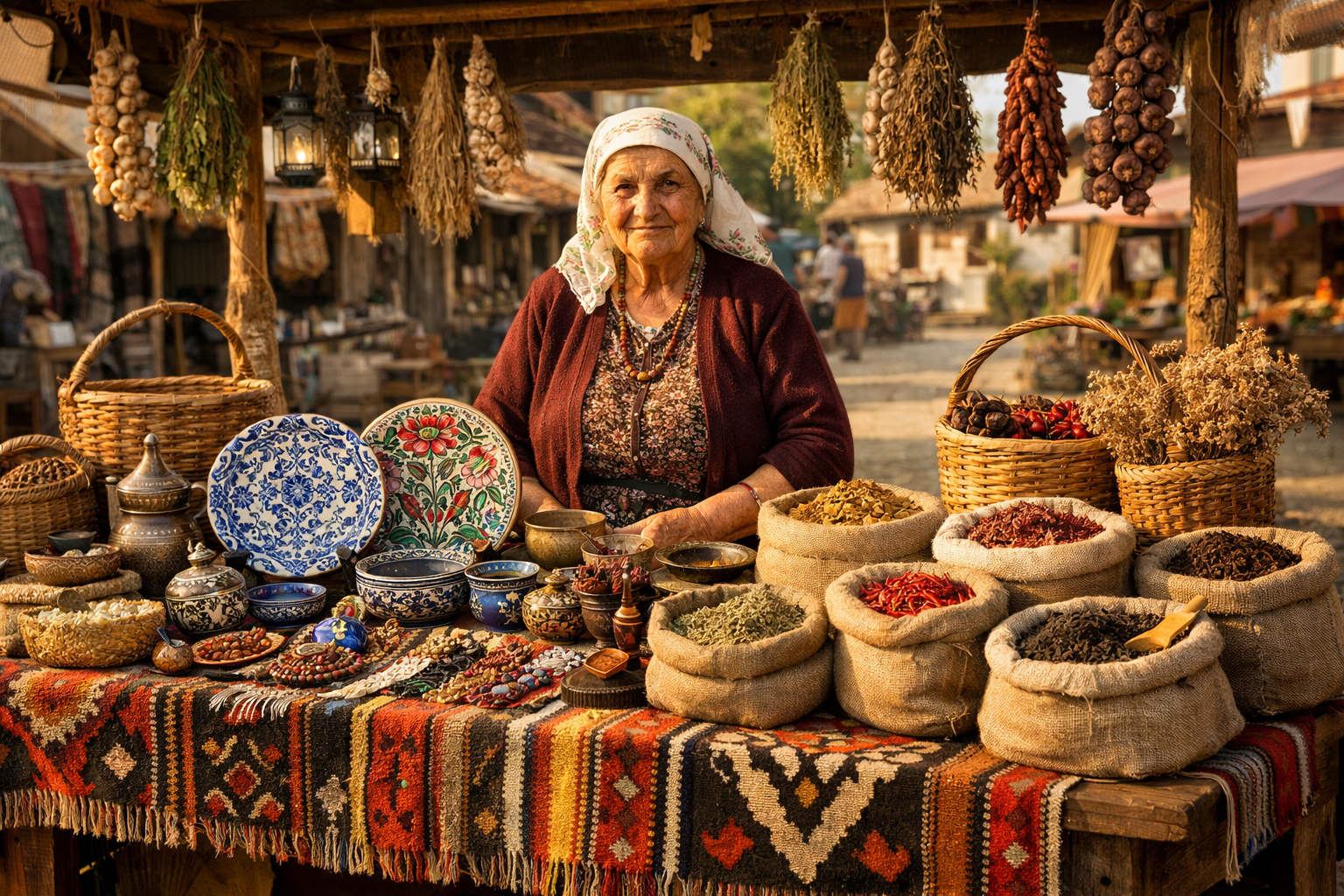 Yerel pazar ve el sanatlari tezgahi